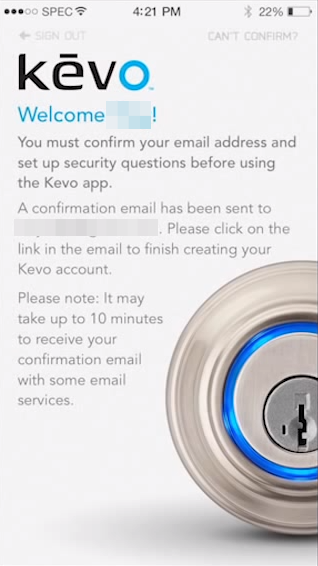 screenshot of conformation prompt
