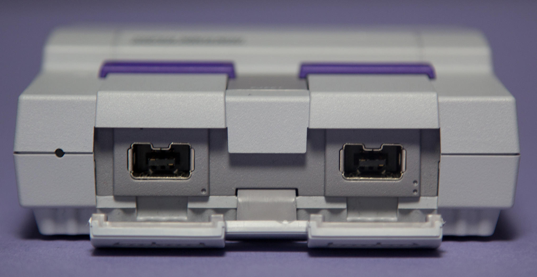 Front of SNES Classic controller port cover open