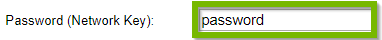 Password or Network Key field. Screenshot.