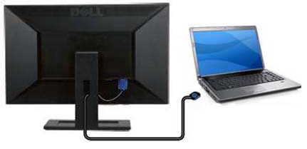 Monitor connected to laptop.
