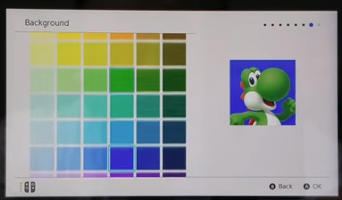 Nintendo switch background color selection