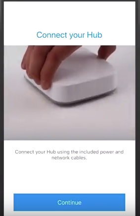 Smartthings hub app connection page