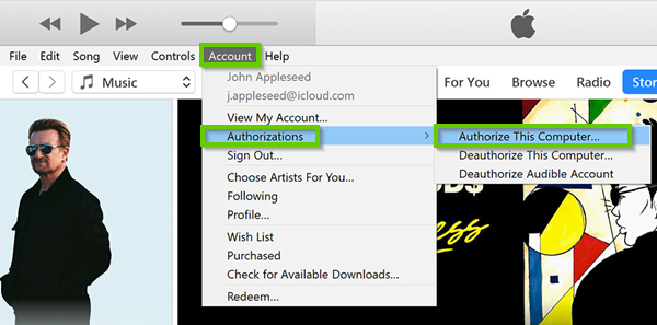 Authorizing a computer for iTunes
