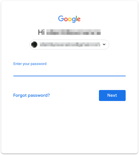 Google Password Prompt.