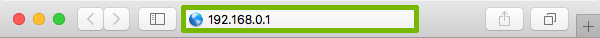 Browser address bar with address filled in and highlighted.