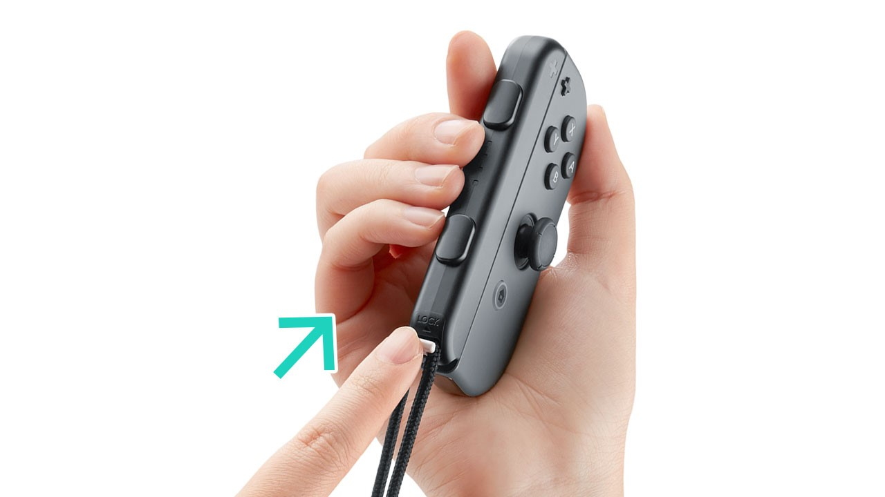 Nintendo Joy-Con strap being locked