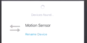 Smartthings app showing it found a device