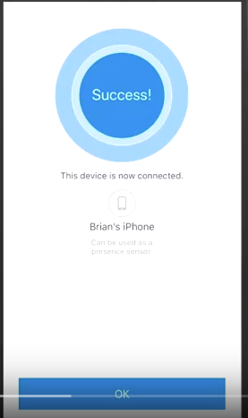 Smartthings app successful activation page