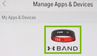 Manage apps and devices screen with tracker highlighted