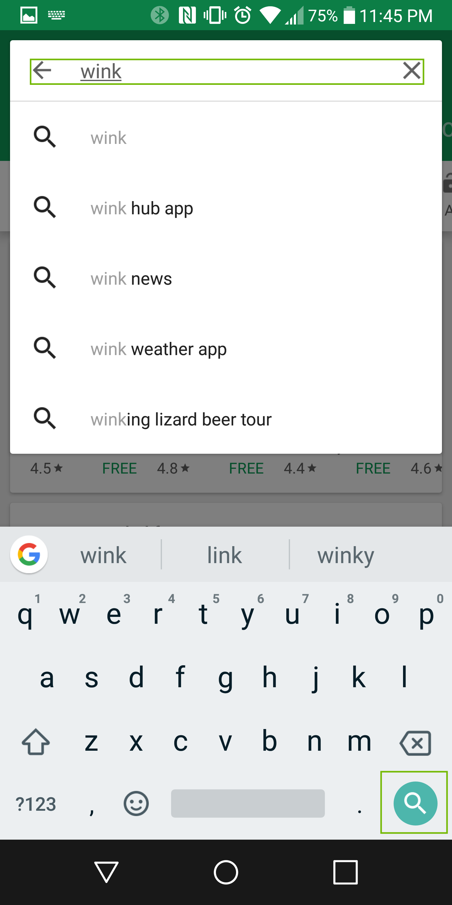 search for wink