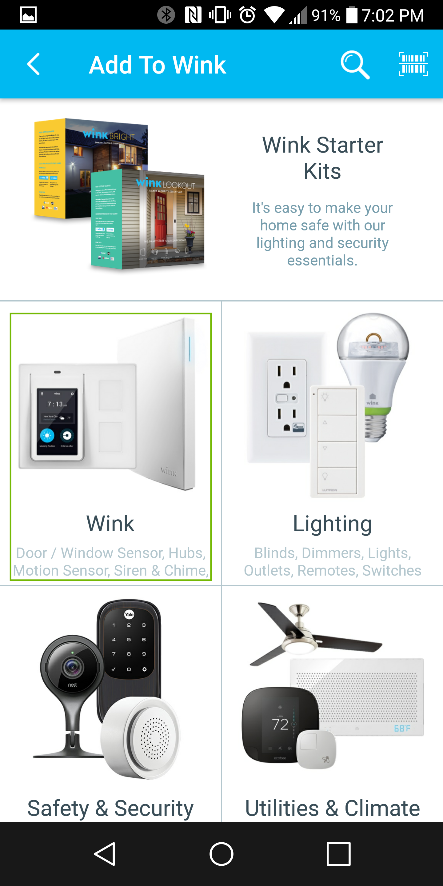 Add to wink with Wink highlighted