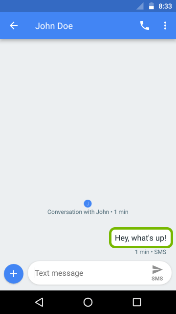 Message highlighted in conversation.