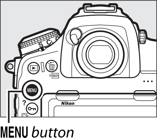 Camera with menu button highlighted.