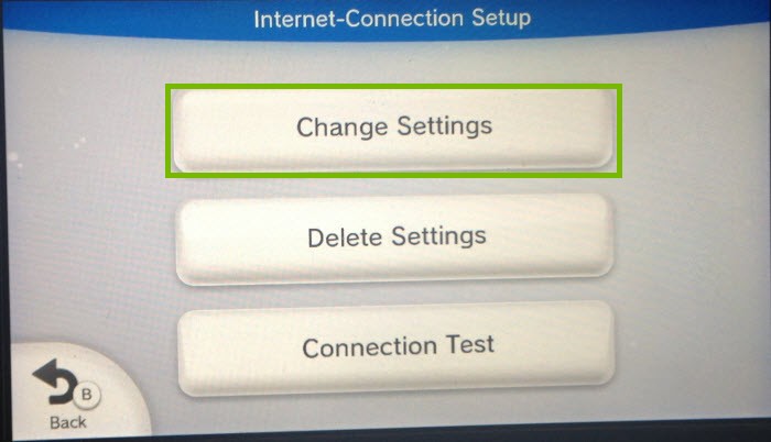 options dialog with change settings highlighted
