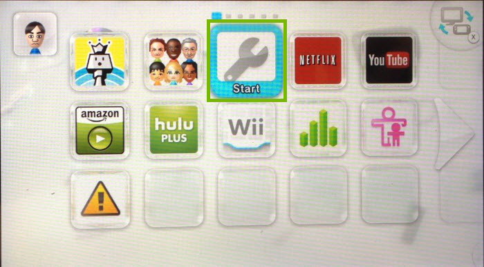 Wii u home menu with system settings selected