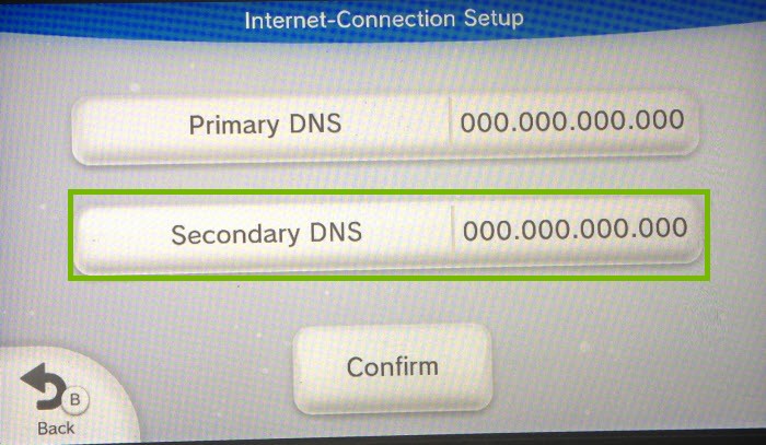 DNS entry with secondary highlighted