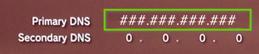 PS3 primary dns settings selected
