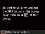 WPS Message on printer screen