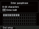 Enter passphrase screen