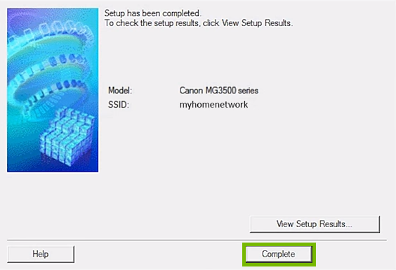 Status page with complete highlighted