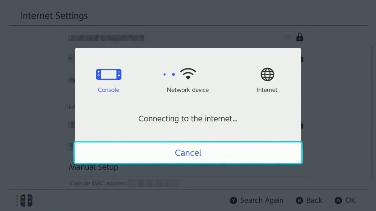 screen indicating your connecting to the network
