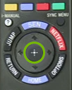 Remote with Enter button highlighted