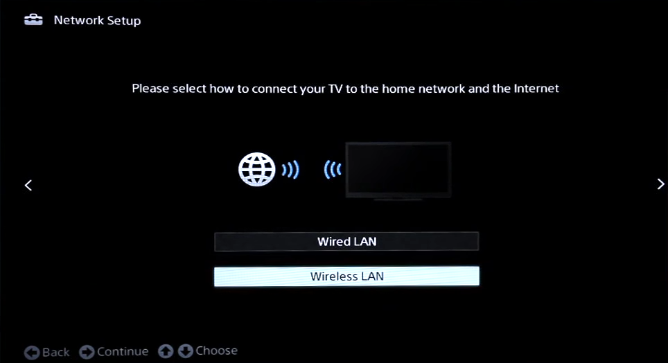 Wired LAN and wireless LAN options