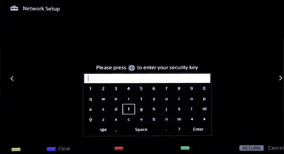 Wi-Fi password entry screen