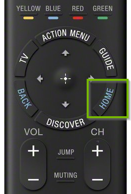 Remote with home button highlighted