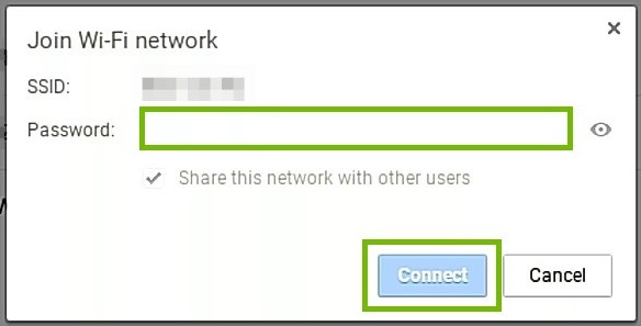 Wi-Fi password entry
