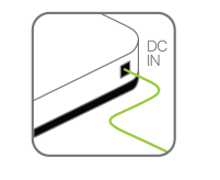 Connecting the SkyStream One to power. Illustration.