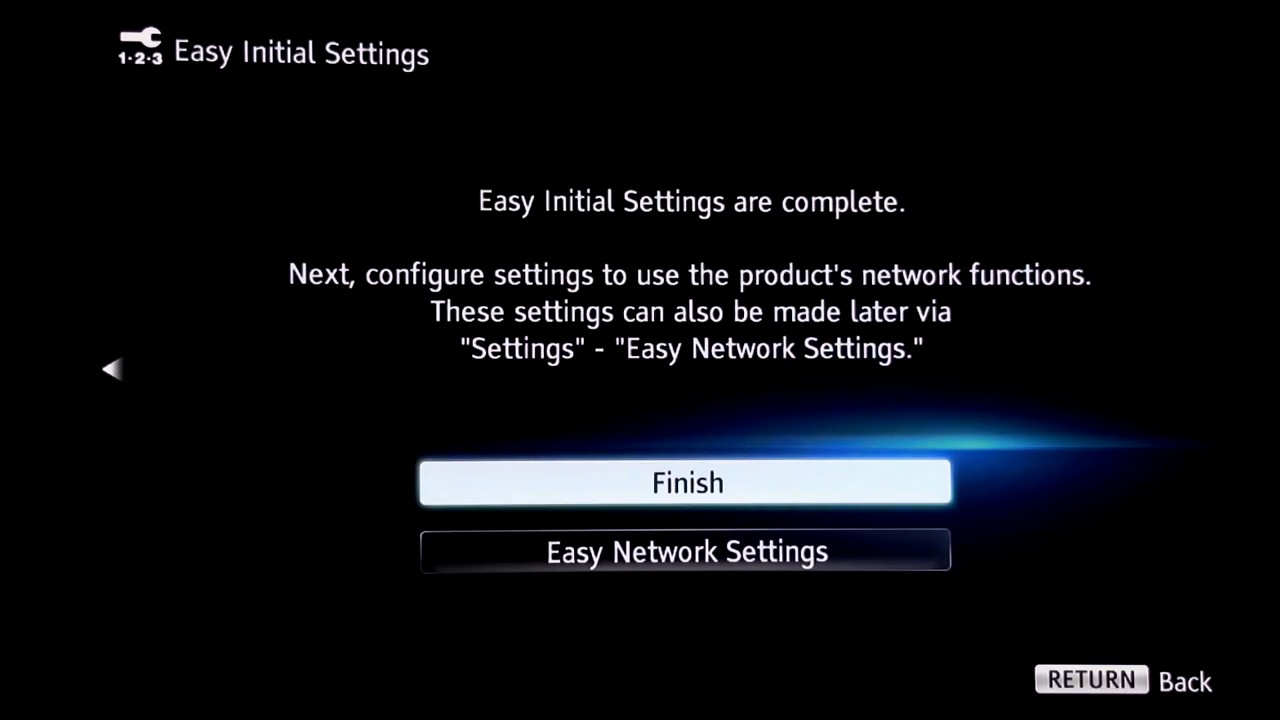 easy initial setup complete