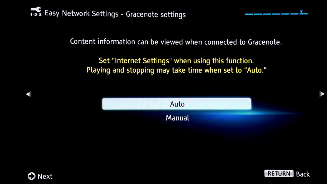 Gracenote option with auto highlighted