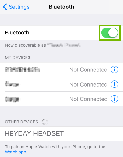 Turning on Bluetooth.