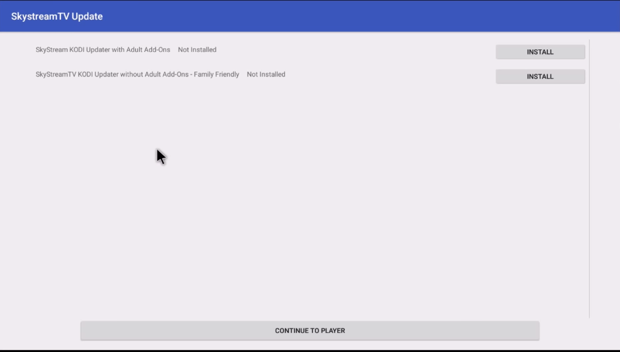 SkyStream TV updater.