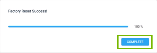 Progress bar with complete highlighted. Screenshot