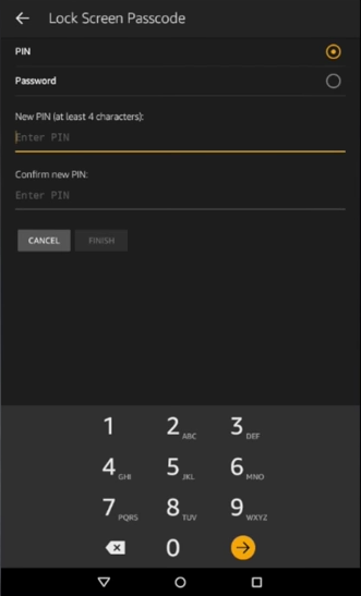 Lock Screen Passcode entry screen