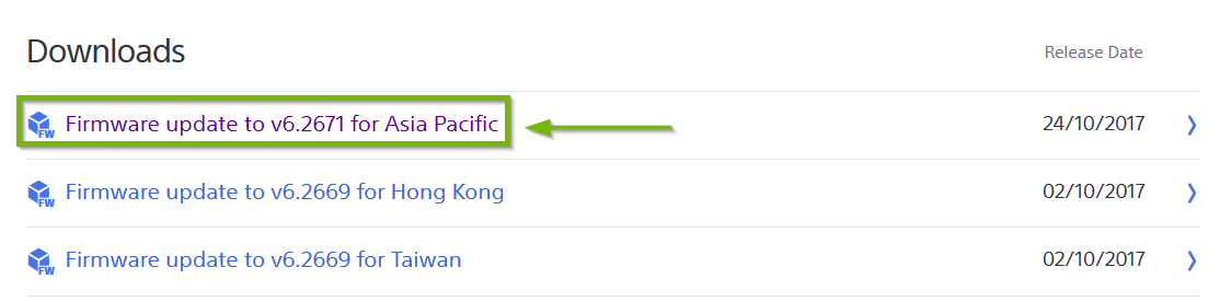 List of files available for download