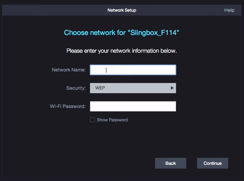 Network information screen