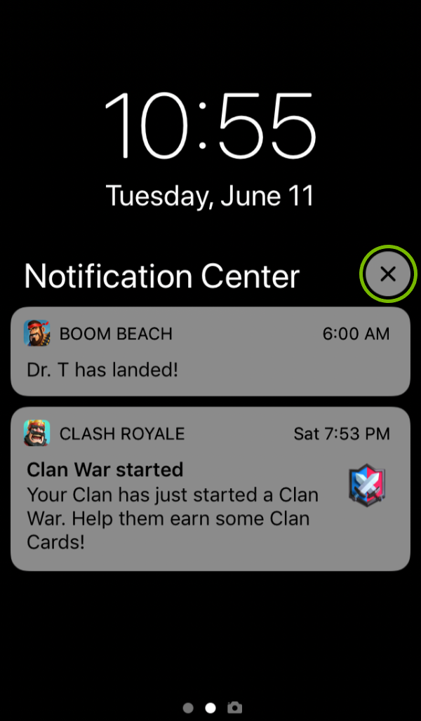 X on Notifications Center