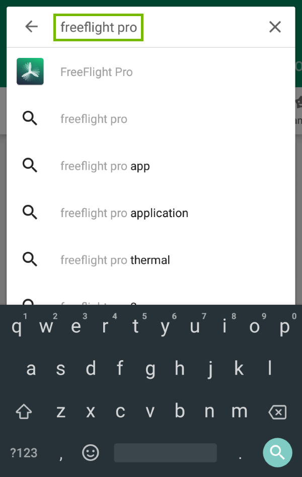 Keyword highlighted in Google Play search.