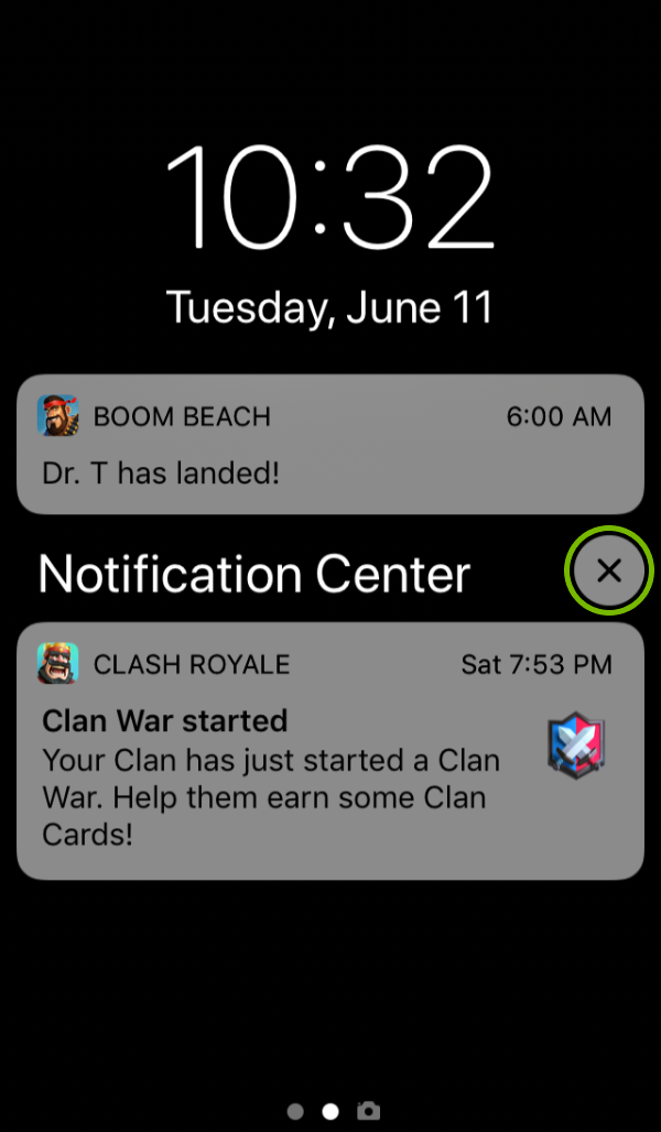 X on group of notifications