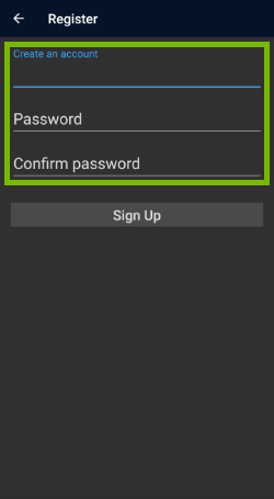 Email and Password fields