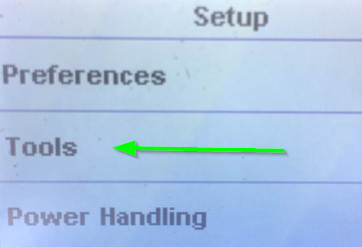 HP envy setup screen with tools selected