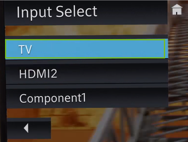 TV input selected