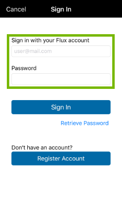 Username and Password field