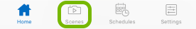Scenes tab highlighted in WiZ app.