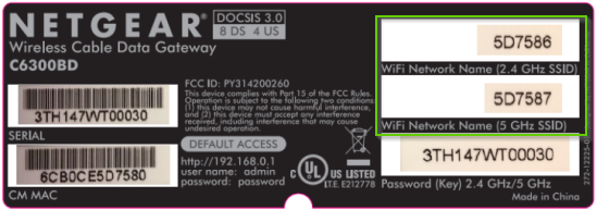 Back of a netgear router showing the SSID