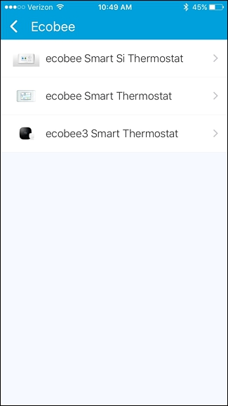 Selecting the ecobee model