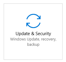 Windows 10 update and security icon.